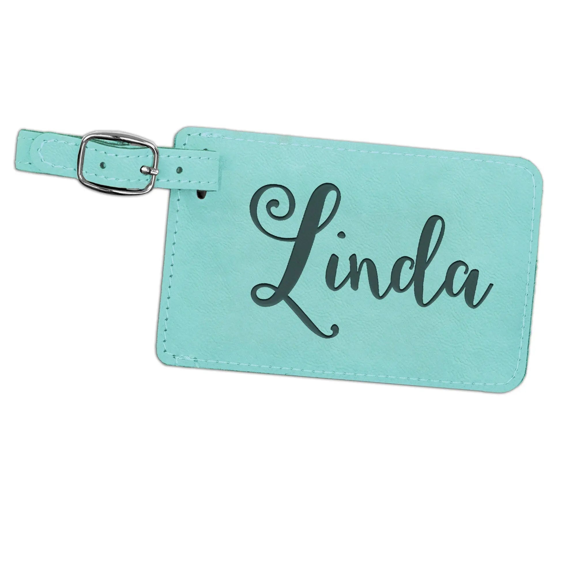 Personalized Luggage Tag - Custom Engraved Leather Travel ID Tag Gift