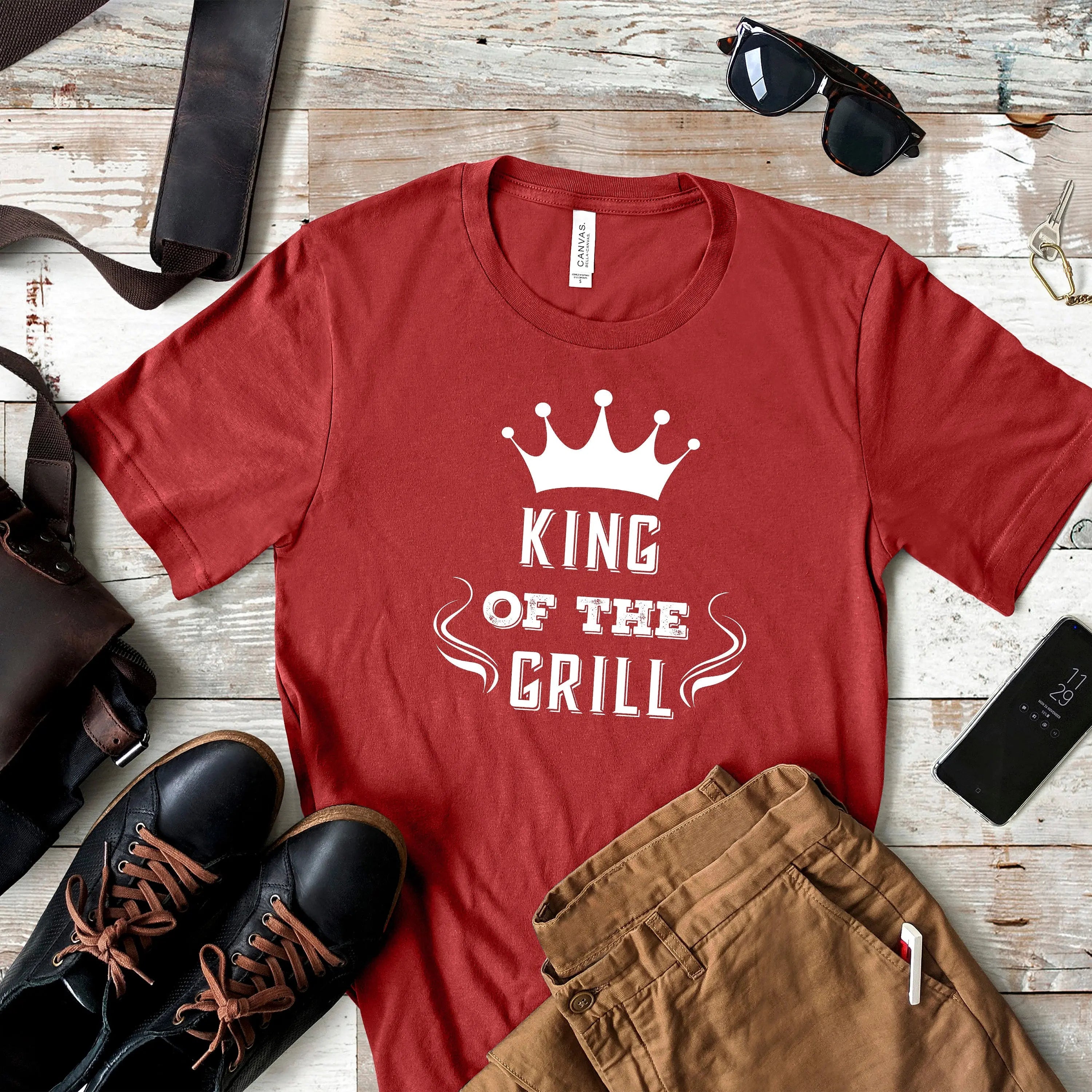 Men's Grill T-shirt King of the Grill BBQ Cooking Gift for Dad Grilling Gift Idea