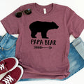 Papa Bear Shirt - Gray Mens Tee - Papa Bear Tshirt for Father's Day