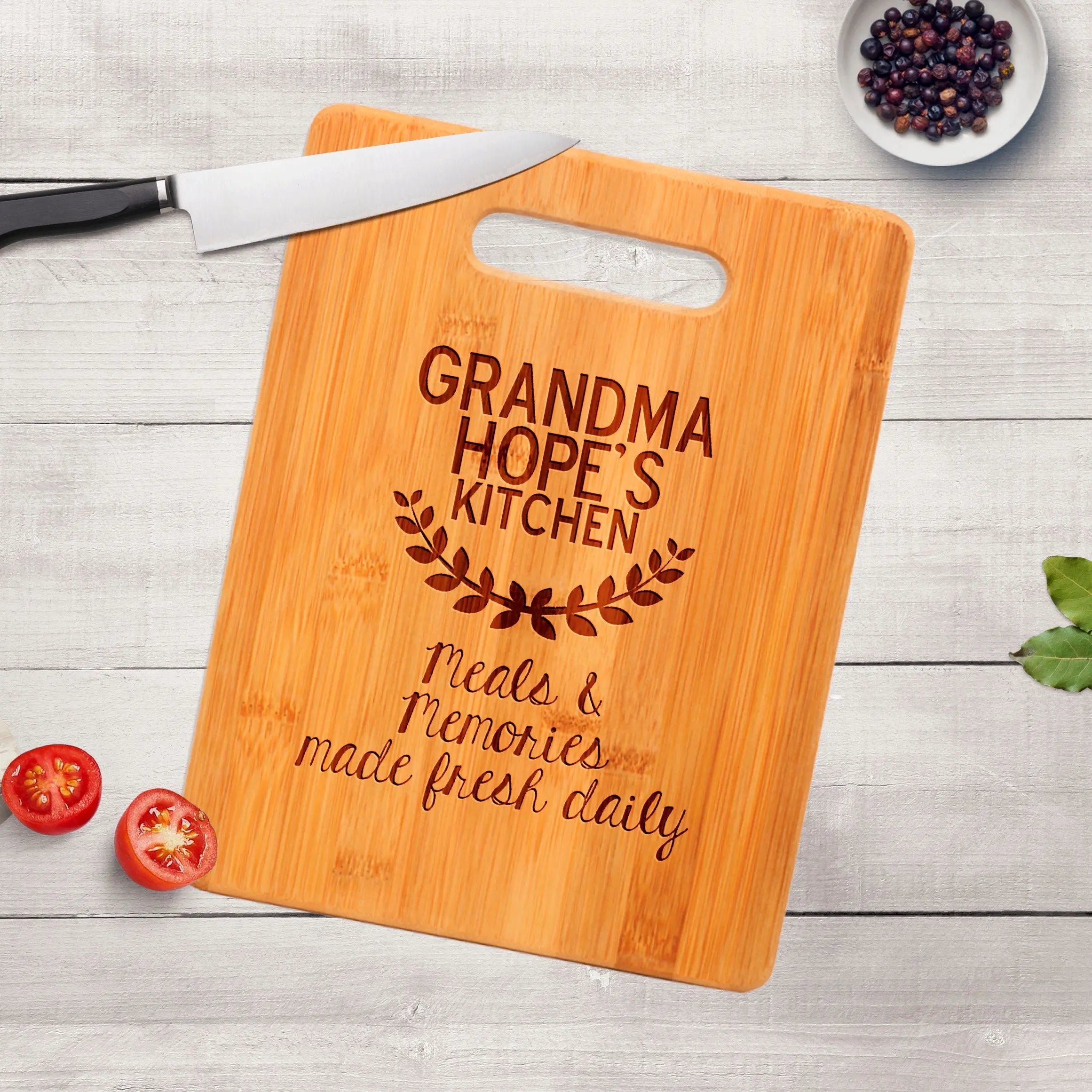 Grandma's Kitchen Cutting Board - Personalized Mother's Day Gift for Her, Mom, Nana, Grandmother