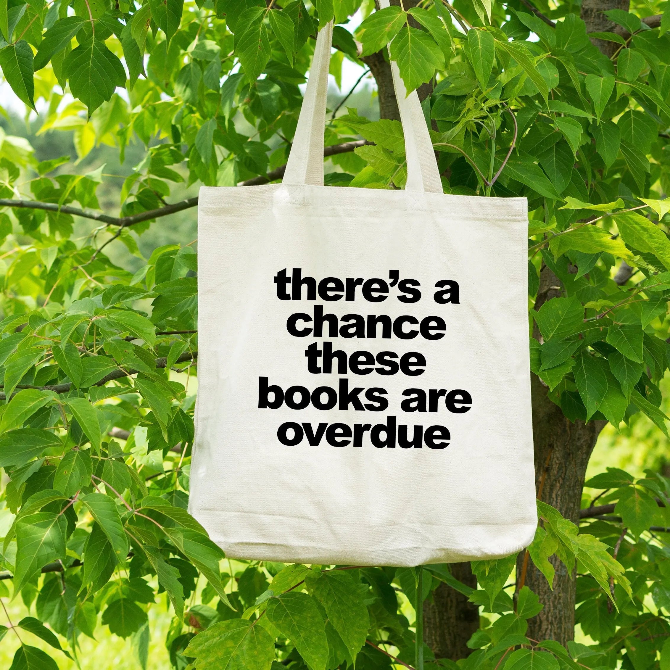 Book Bag, Overdue Library Books Funny Canvas Tote Bag