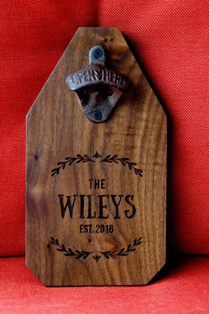 Wedding Gift, Personalized Beer Bottle Opener Wood Sign, Custom Wedding Gift for the Couple