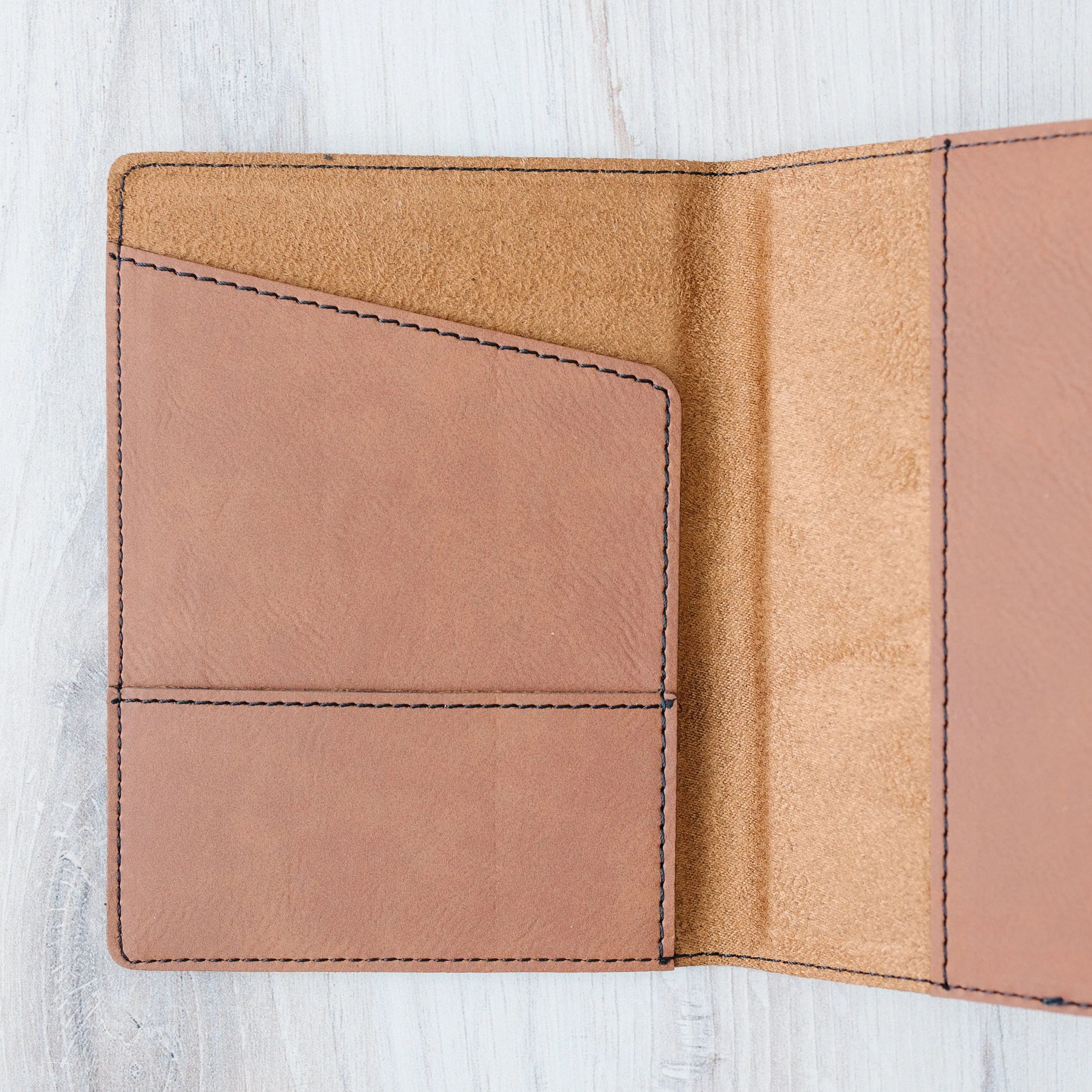 Personalized Passport Holder – Engraved Faux Leather Passport Cover With Compass Design