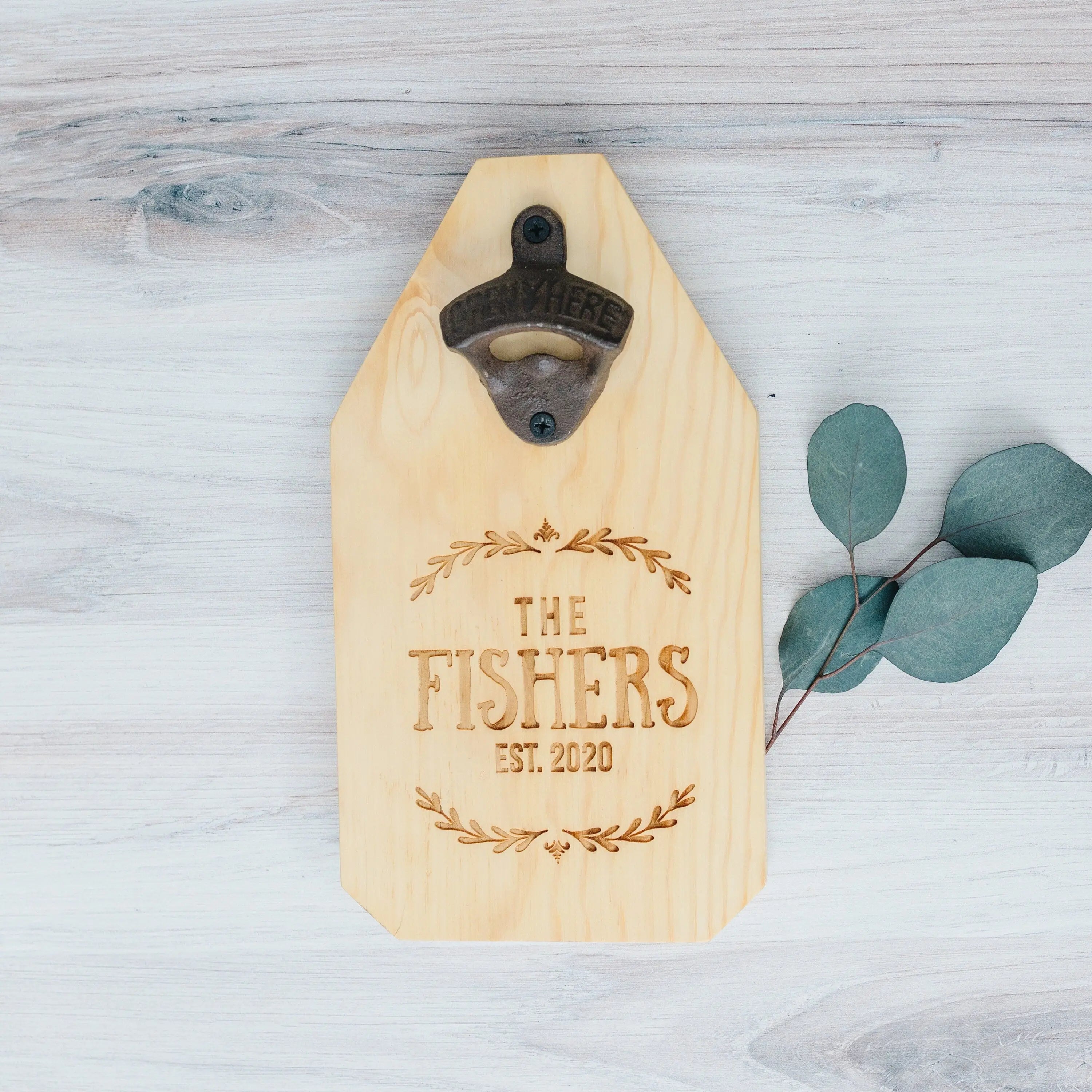 Wedding Gift, Personalized Beer Bottle Opener Wood Sign, Custom Wedding Gift for the Couple
