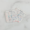 Library Card Coaster - Librarian Gift Set of Coasters - Reading Reader Book - Vintage Library Due Date Card