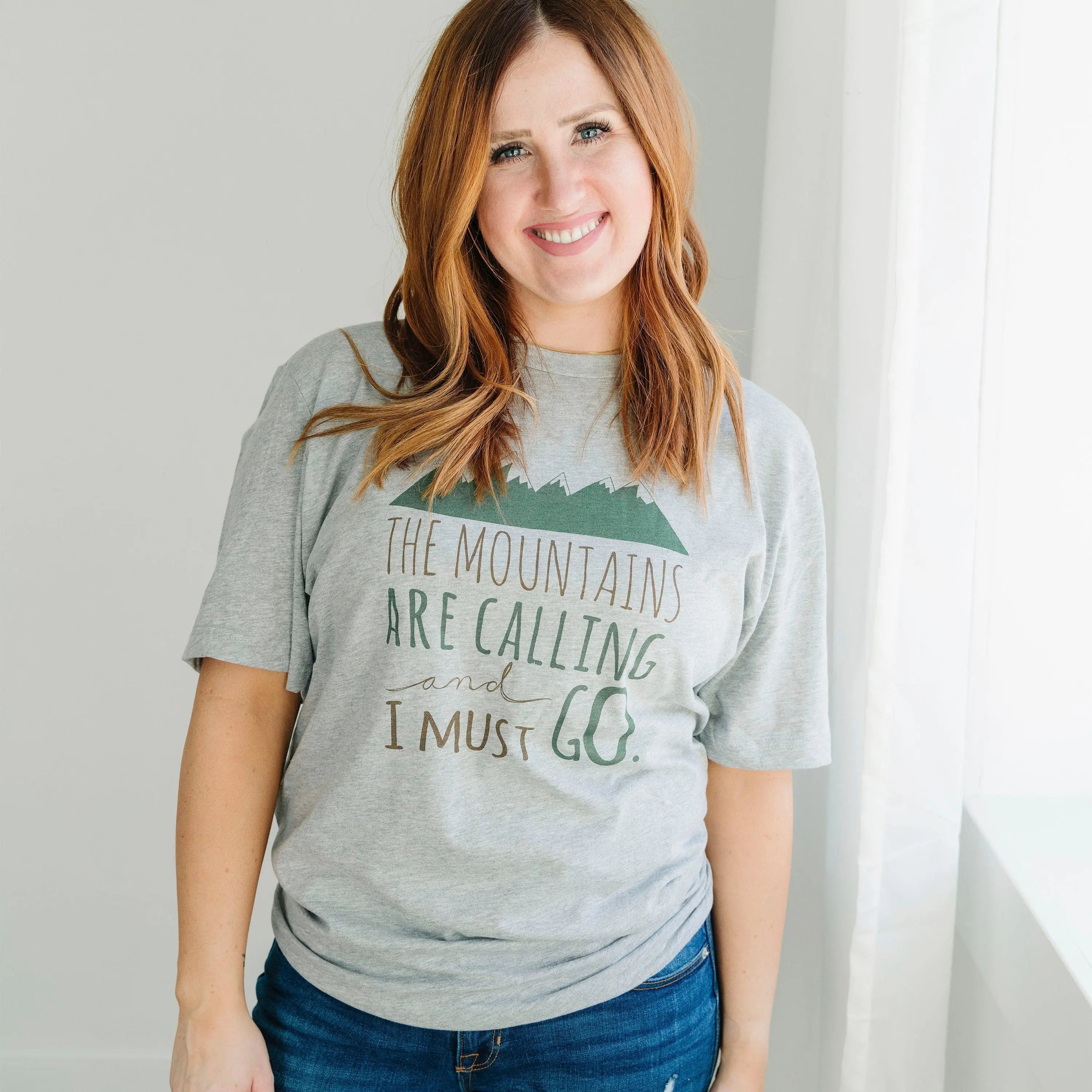 Hiking Tshirt, The Mountains are Calling and I must Go Shirt, camping shirt, graphic tshirt