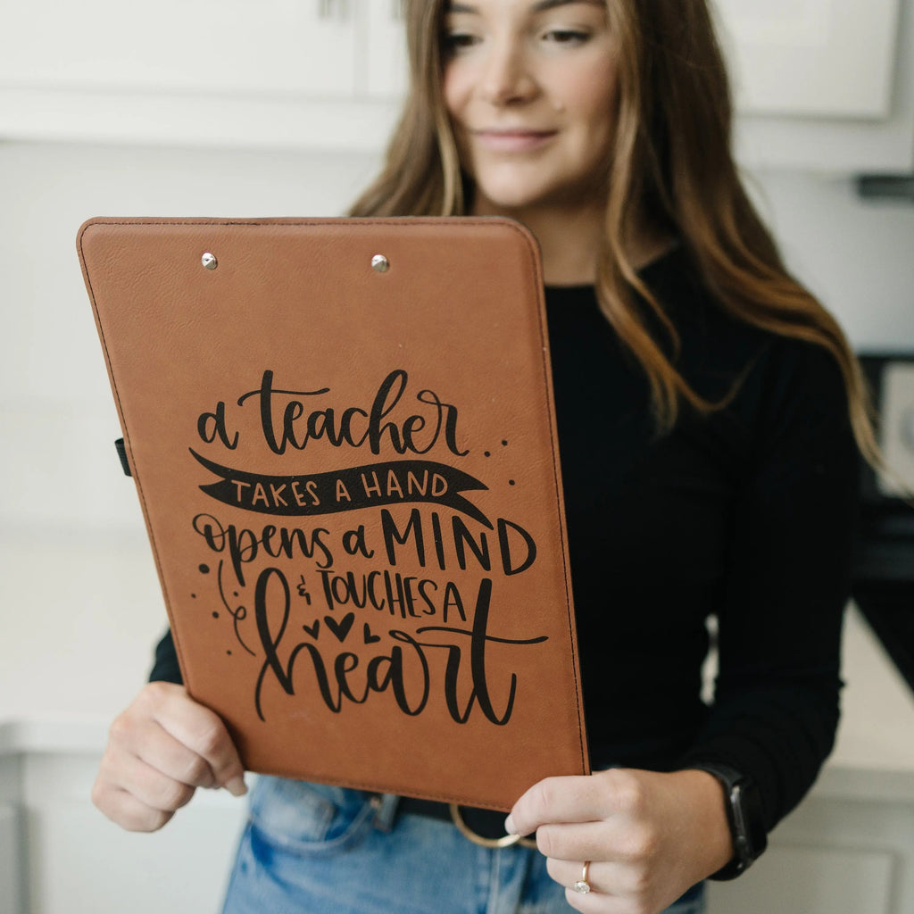 Custom Clipboard for Teacher, Personalized Teacher Gift, leather clip board teacher appreciation gift for Teachers
