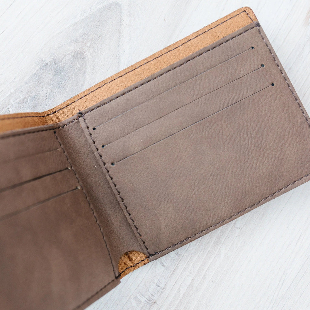 Personalized Leather Wallet - Slim Bifold Design | Custom Monogram Gift for Men