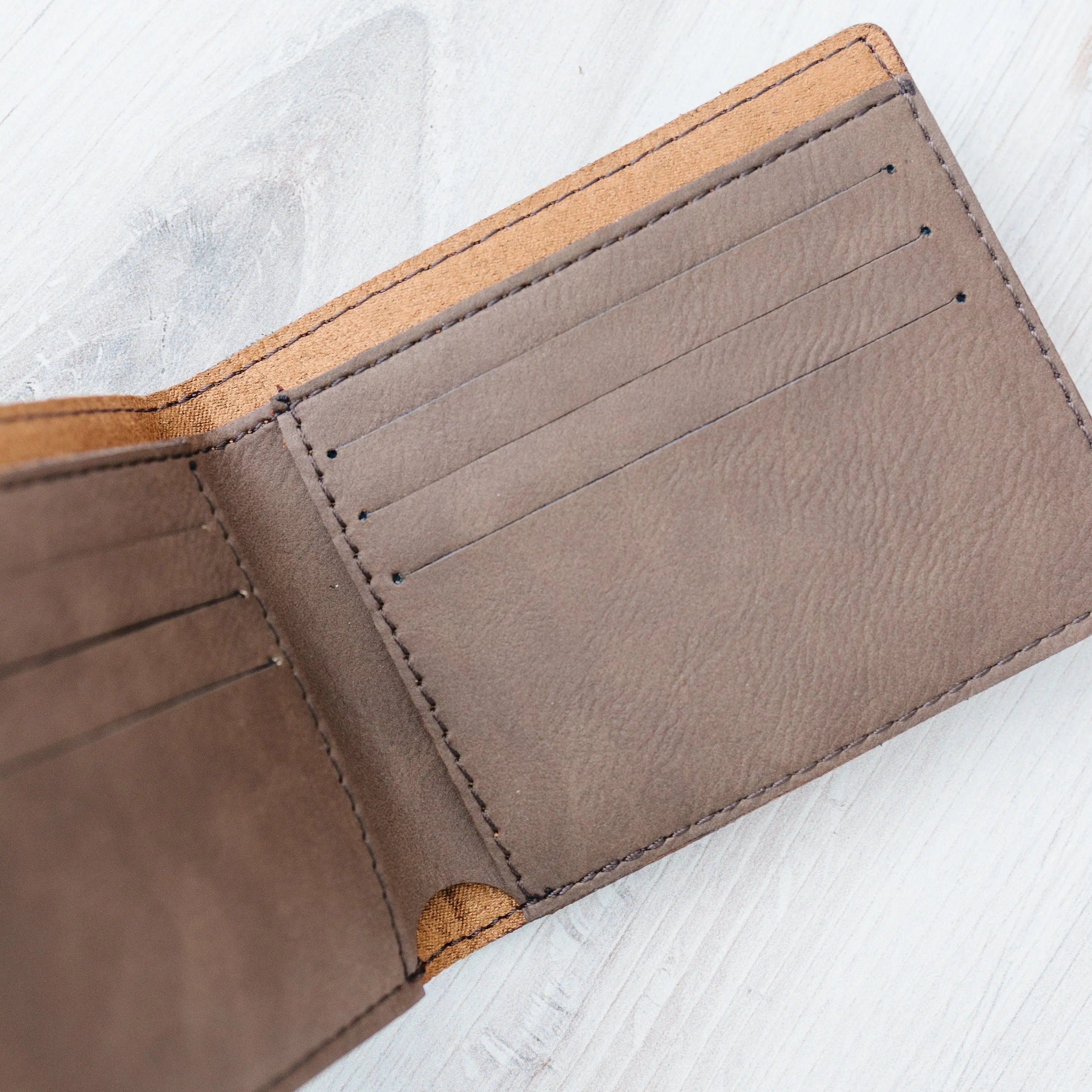 Personalized Leather Wallet - Slim Bifold Design | Custom Monogram Gift for Men
