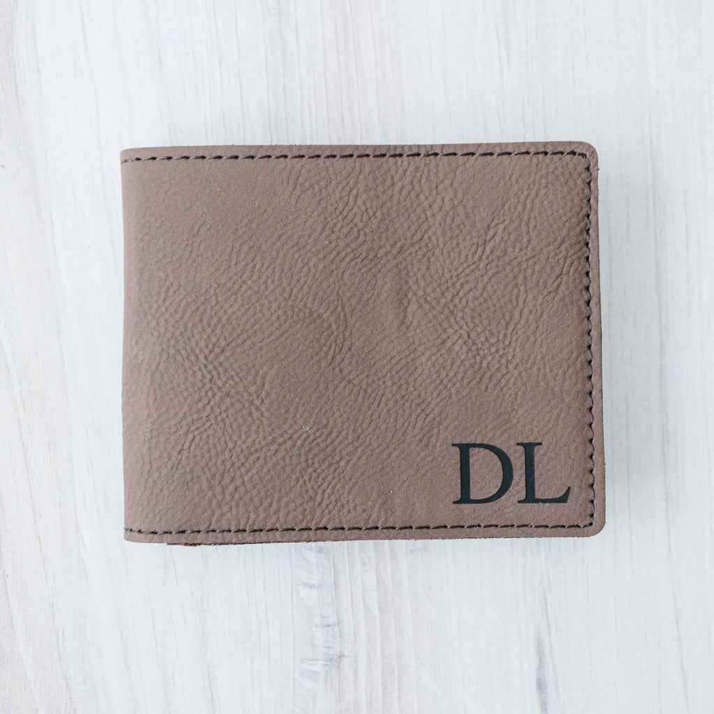 Groomsmen Gifts - Monogram Leather Wallet -  Personalized Mens Wallet Gift for Groomsman