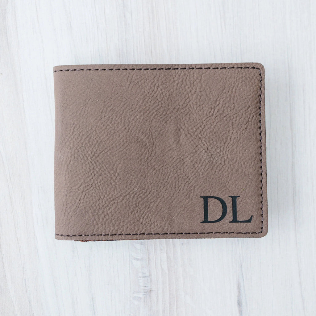 Personalized Leather Wallet - Slim Bifold Design | Custom Monogram Gift for Men