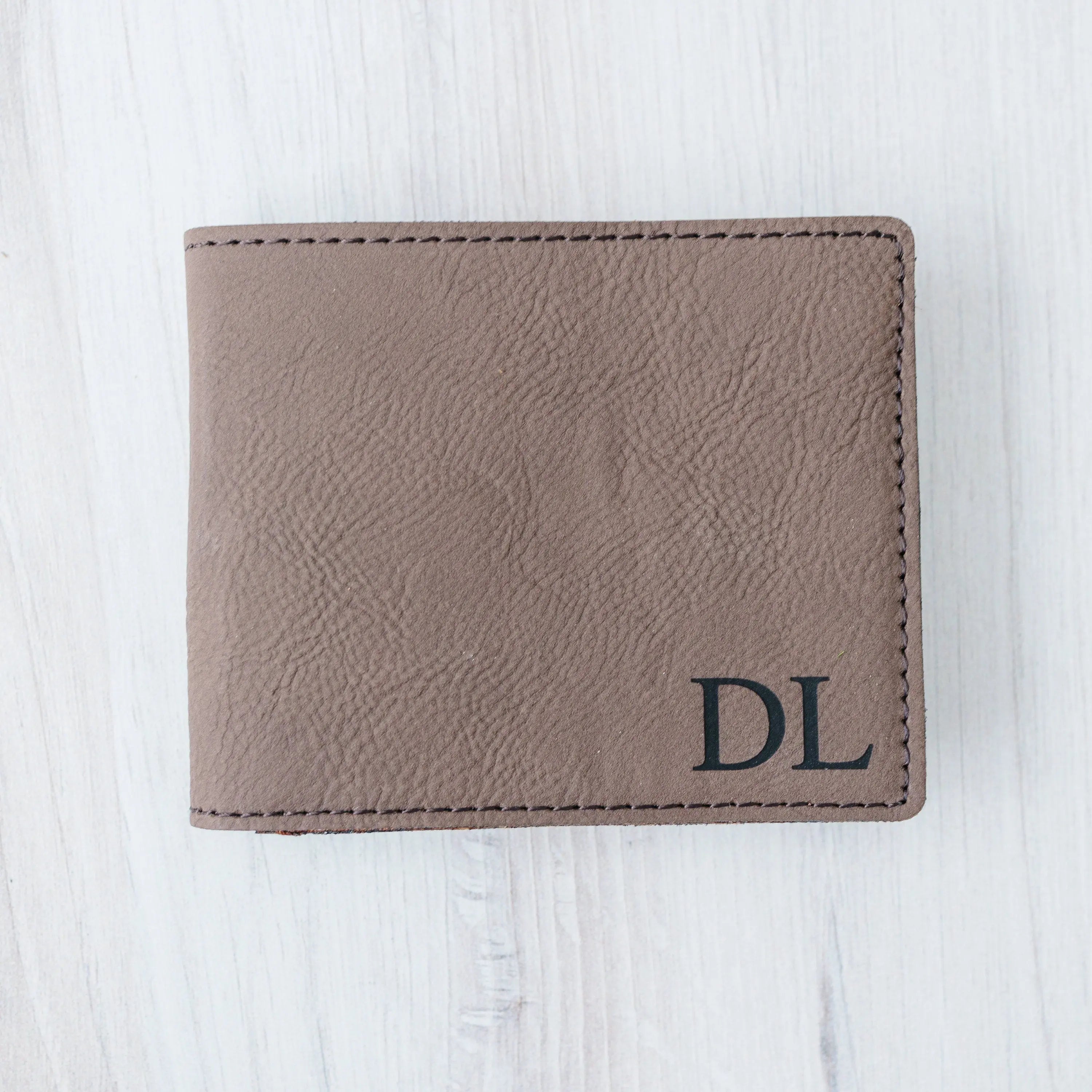Personalized Leather Wallet - Slim Bifold Design | Custom Monogram Gift for Men