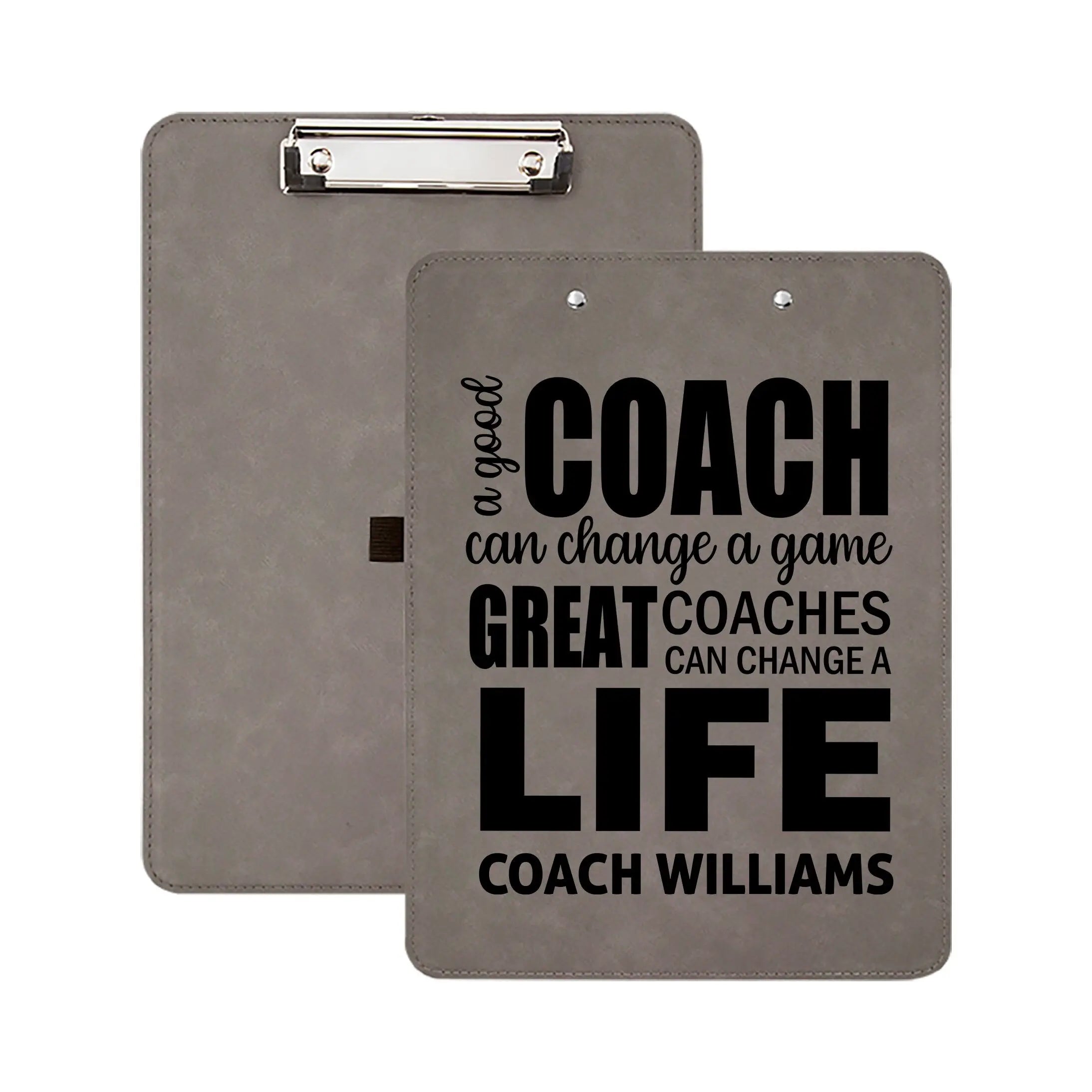 Custom Coach Clipboard - Leather Sports Clipboard | Personalized Coach Gift