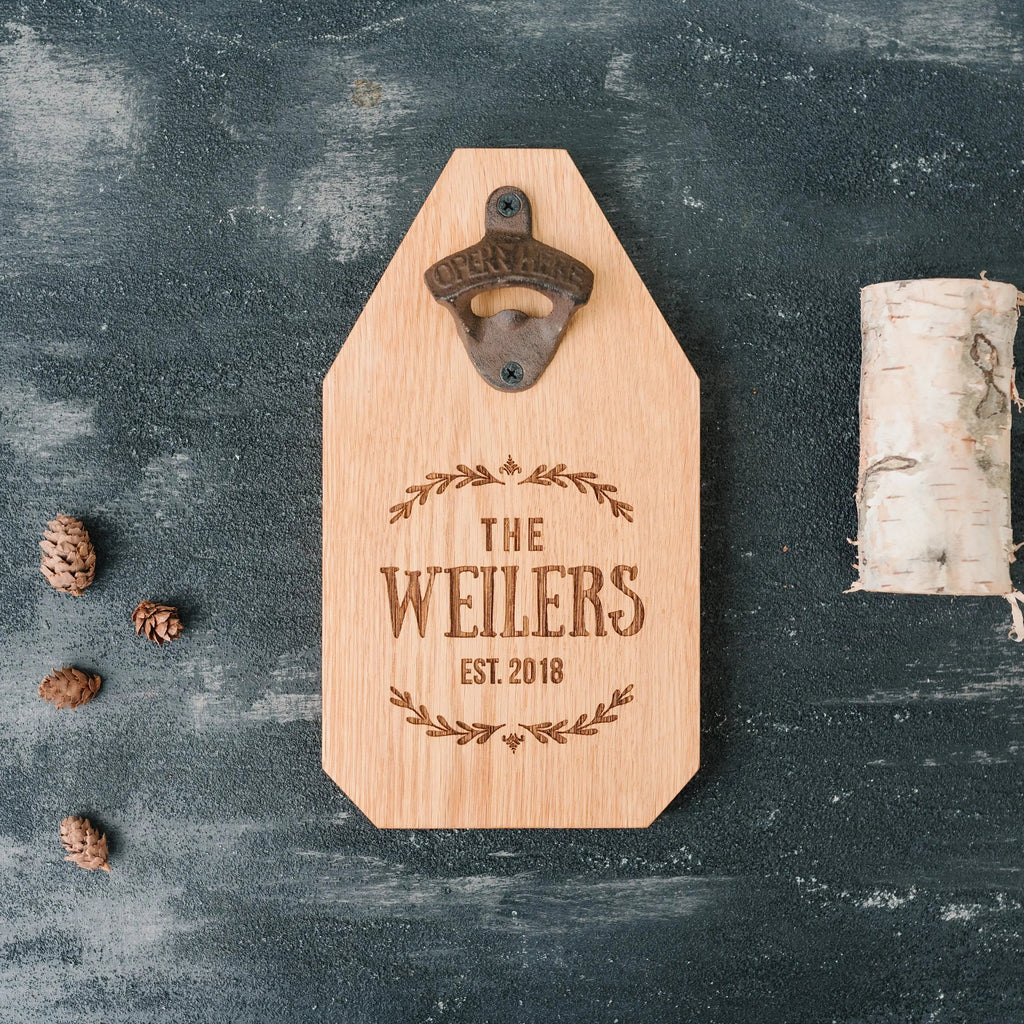 Wedding Gift, Personalized Beer Bottle Opener Wood Sign, Custom Wedding Gift for the Couple