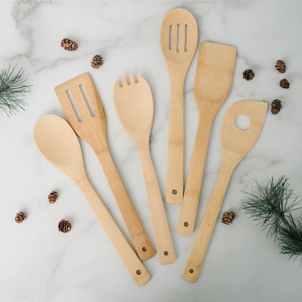 Bamboo Kitchen Utensil Holder - Custom Gift for Bride & Groom - Personalized Wedding Gift, Anniversary Gift