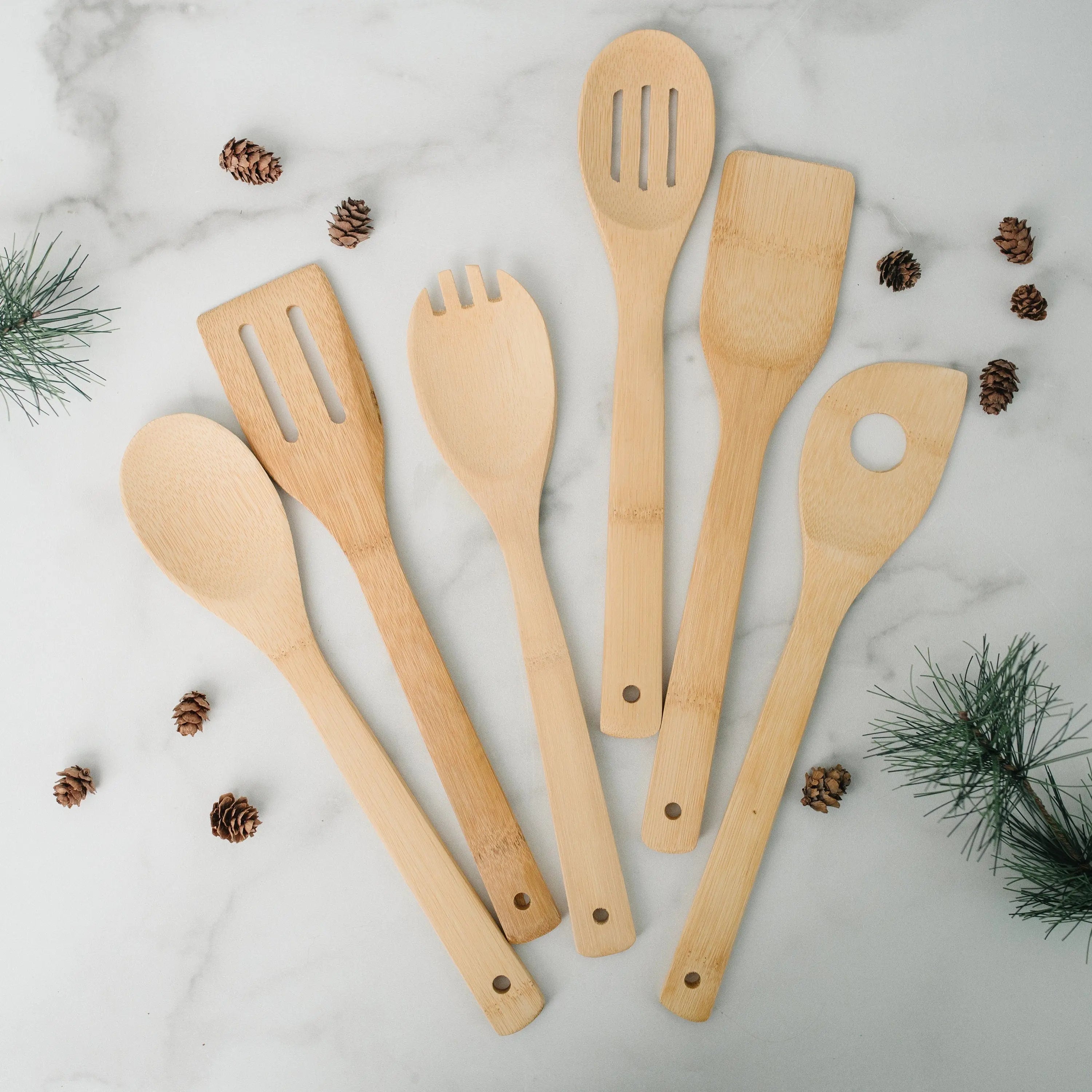 Bamboo Kitchen Utensil Holder - Custom Gift for Bride & Groom - Personalized Wedding Gift, Anniversary Gift