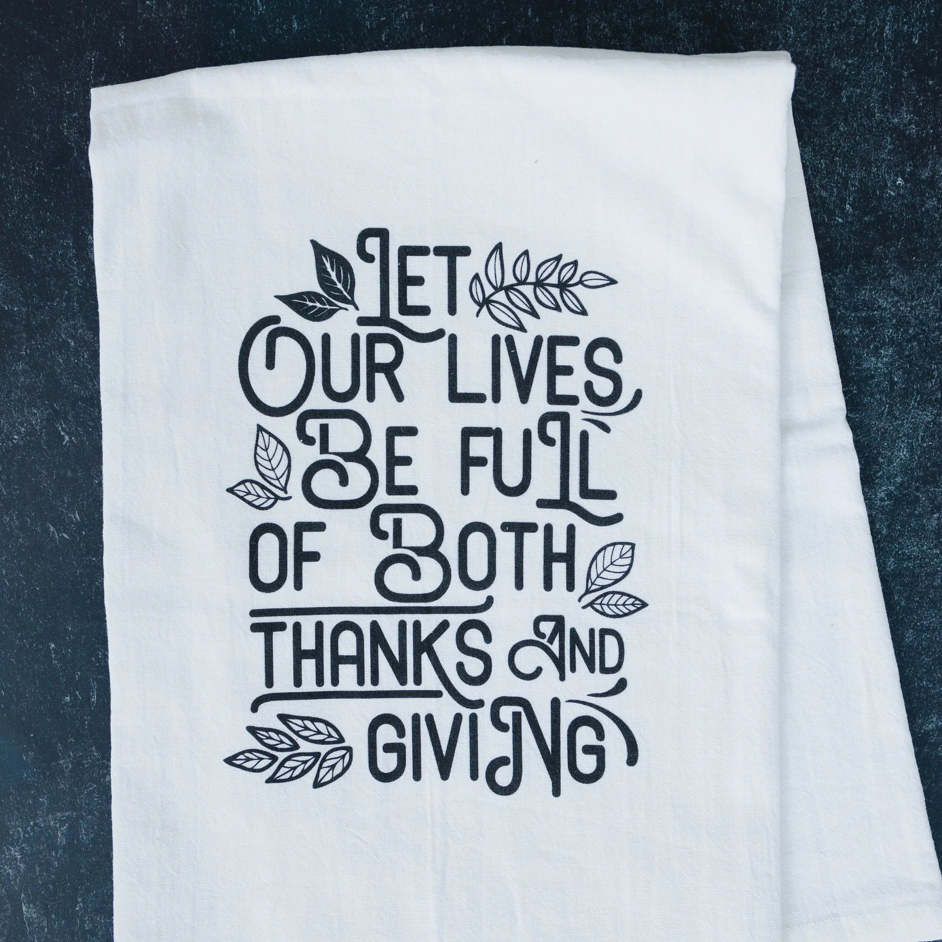 Thanksgiving Kitchen Towel, Hostess Gift, Housewarming Gift, Thanksgiving Kitchen Decor, Thankful Tea Towel, Fall Flour Sack Towel