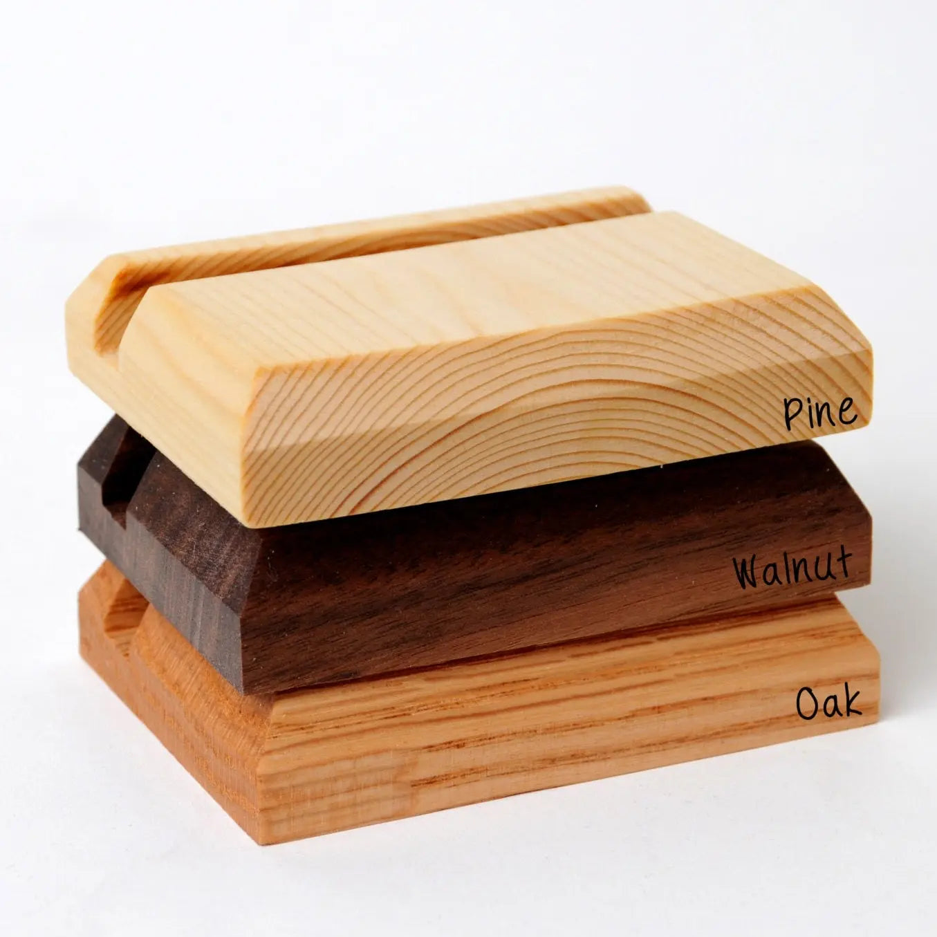 Wood Business Card Holder - Custom Engraved Card Display Stand With Non Slip Feet