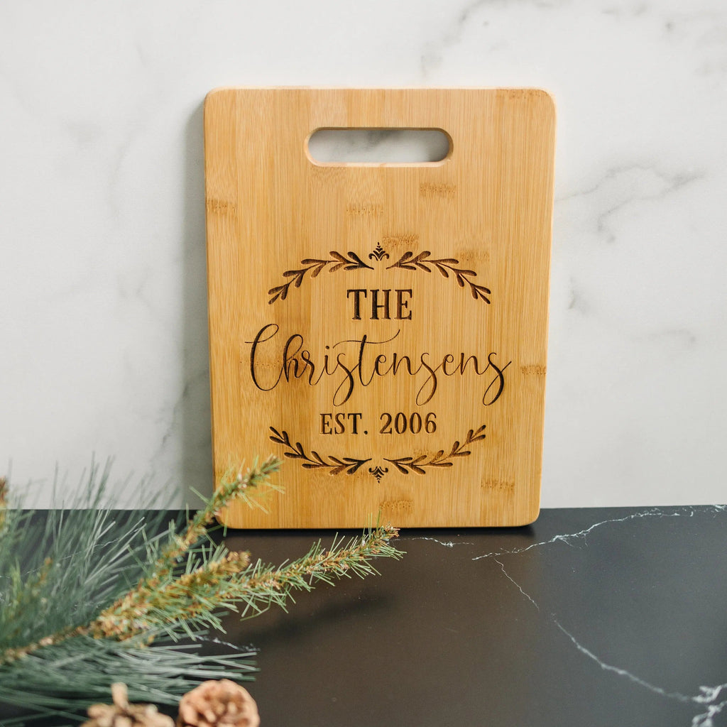 Personalized Wedding Gift Cutting Board - Custom Cutting Board for Bride & Groom