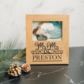 Mr & Mrs Personalized Wood Photo Frame - Mr Mrs Picture Frame - Christmas Gift for Couples - Personalized Wedding Gift - Anniversary Gift