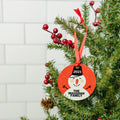 Personalized Ornament, Personalized Snowman Christmas Ornament, Round Christmas Tree Ornament