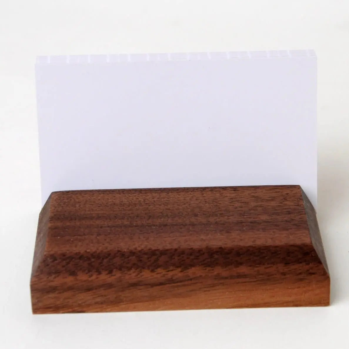 Wood Business Card Holder - Custom Engraved Card Display Stand With Non Slip Feet