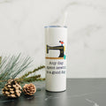 Sewing Travel Cup - Water Bottle Gift for Quilters - Sewing Machine Skinny Tumbler