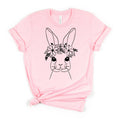 Easter Bunny Tshirt, Easter Shirt for Women, Cute Easter T-shirt for Her, Floral Easter Bunny Graphic Tee, Womens Spring Tops