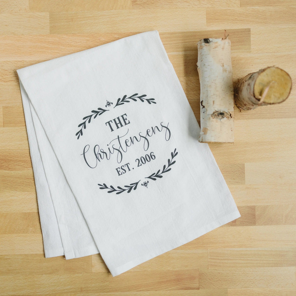 Personalized Wedding Gift, Custom Kitchen Towel, Personalized Flour Sack Towel, Anniversary Gift, Custom Wedding Present