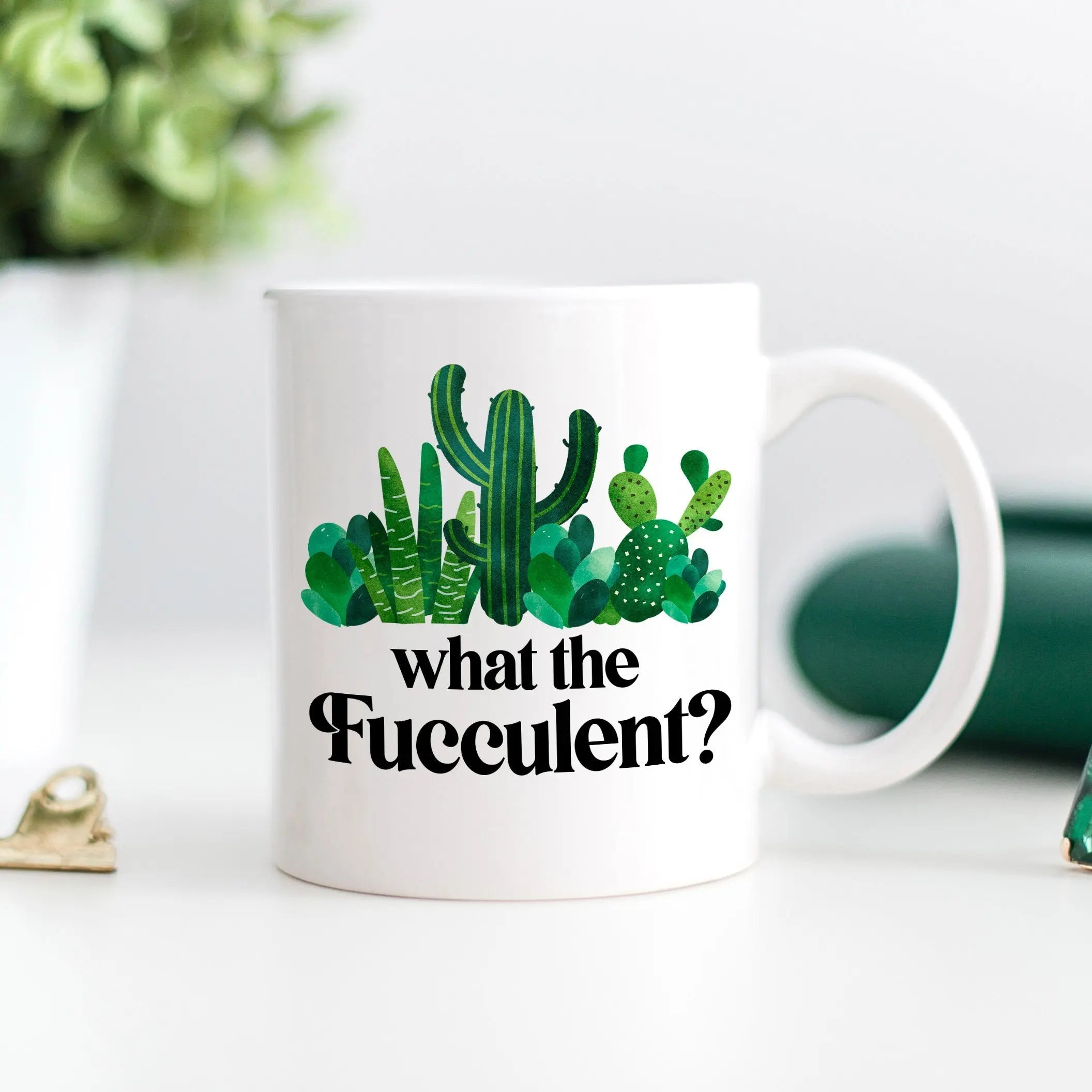 Funny Succulent Mug – Ceramic Coffee Mug with Cactus Design | Joyful Moose
