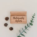 Wood Business Card Holder - Custom Engraved Card Display Stand With Non Slip Feet