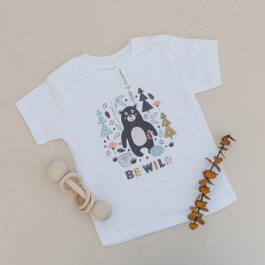 Be Wild Toddler Tee - boho toddler shirt -  toddler boy shirt - bear tshirt, outdoor adventure camping