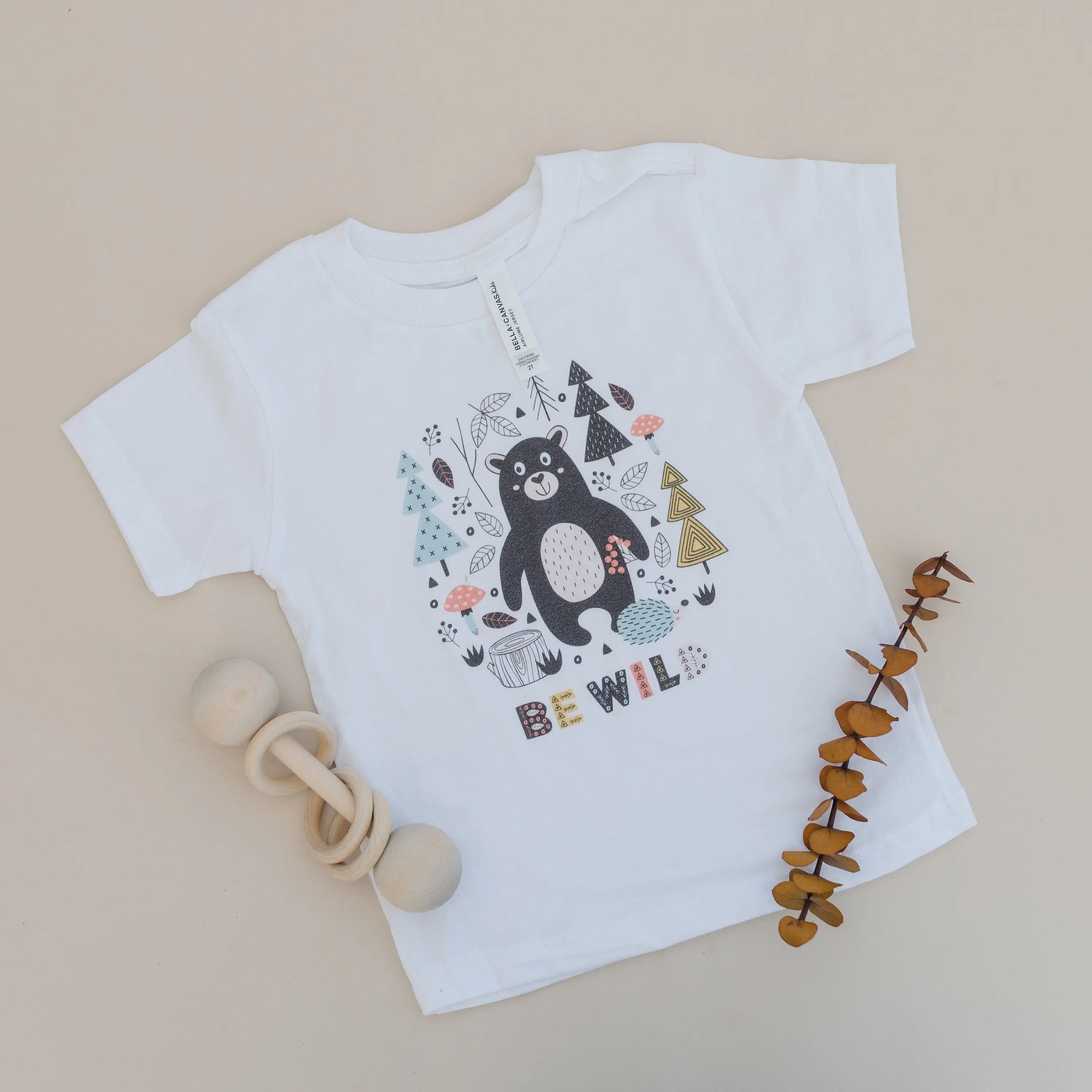 Be Wild Toddler Tee - boho toddler shirt -  toddler boy shirt - bear tshirt, outdoor adventure camping