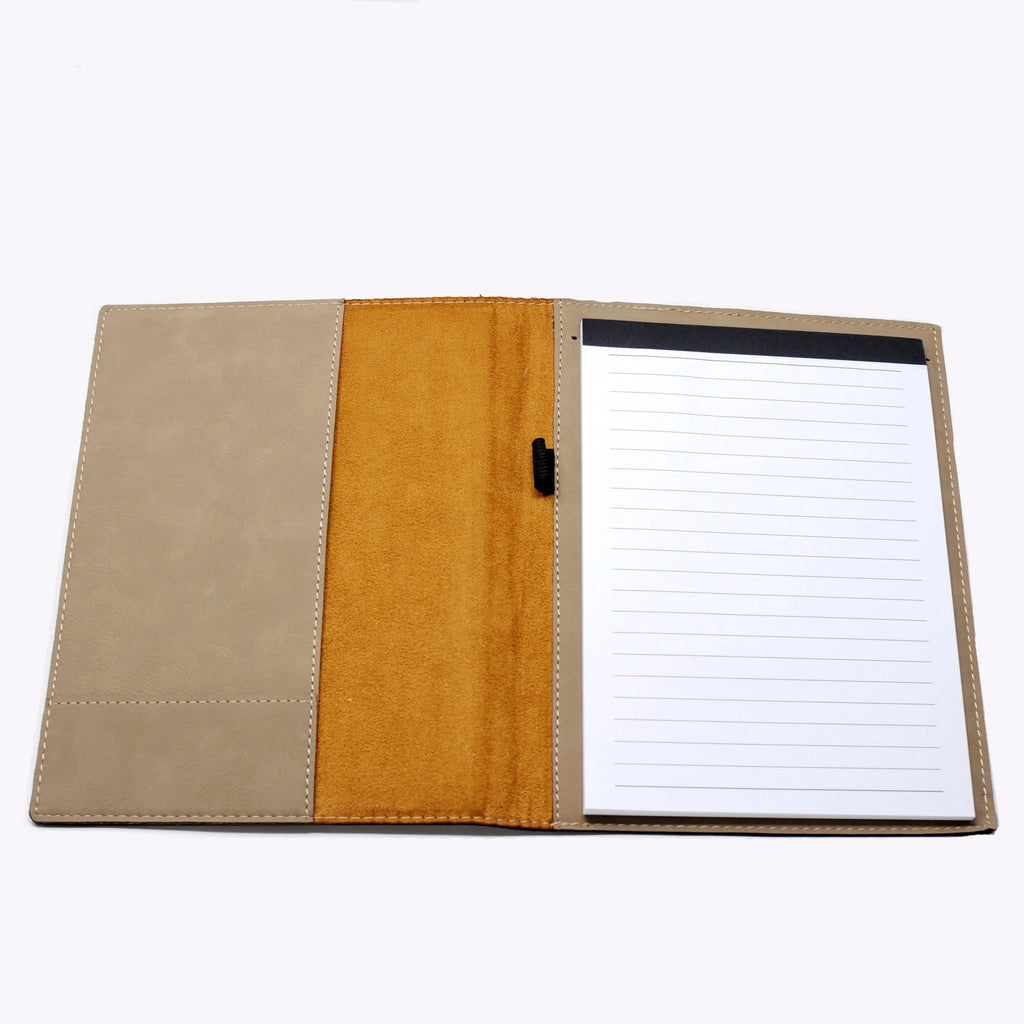Monogram Legal Pad, Faux Leather Portfolio, Engraved, 9.5x12, 7x9
