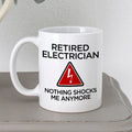 Retired Electrician Mug - Funny Ceramic Coffee Cup for Retirement Party Gift