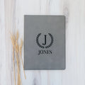 Monogram Legal Pad, Faux Leather Portfolio, Engraved, 9.5x12, 7x9