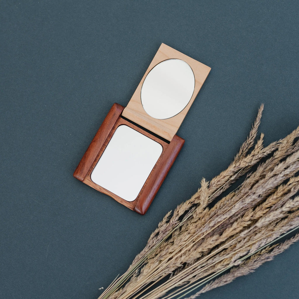Wood Monogram Pocket Mirror, Bridesmaid Gift, Personalized Wood Compact Mirror, personalized mirror, hand mirror, purse mirror