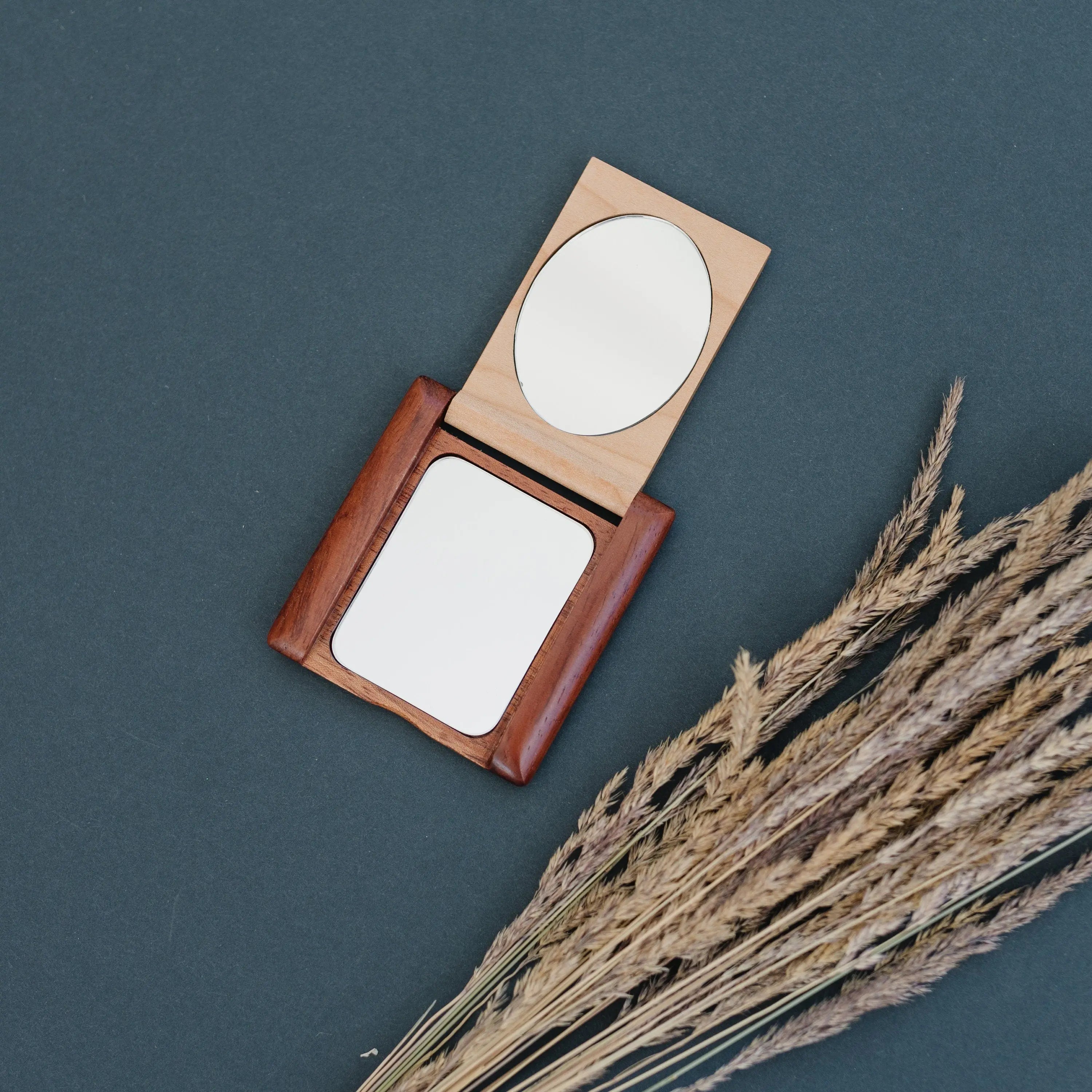 Wood Monogram Pocket Mirror, Bridesmaid Gift, Personalized Wood Compact Mirror, personalized mirror, hand mirror, purse mirror