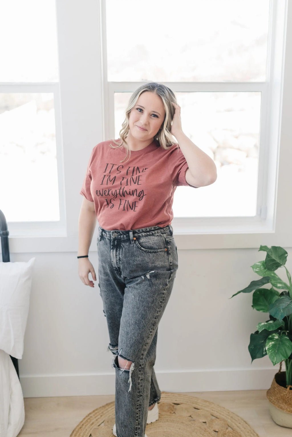 I'm fine everything is fine tshirt, everything is fine shirt, I'm fine shirt, Graphic Tee for Women, Funny Shirt, Gift for Her
