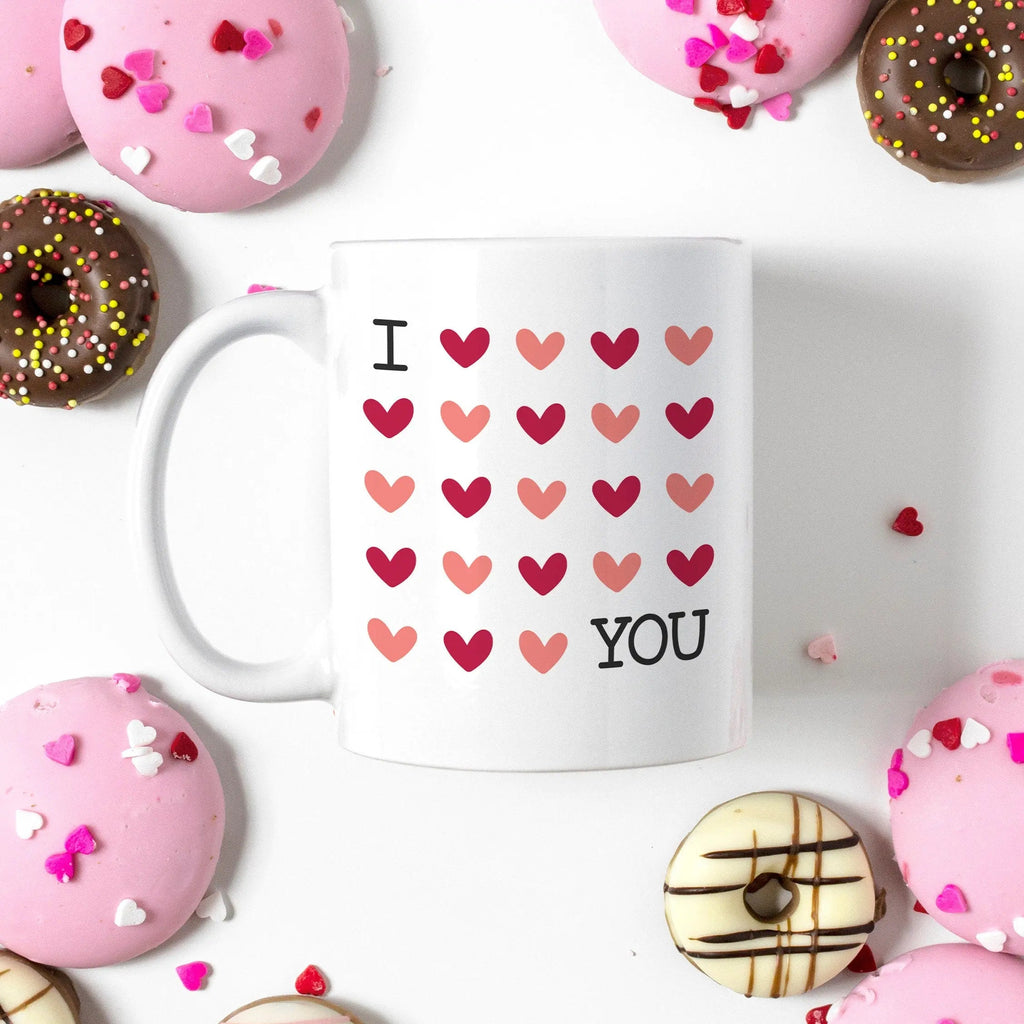 Valentines Mug - I love You Coffee Mug - Heart Mug - valentines gift for wife - valentines day gifts for her - Gift for girlfriend