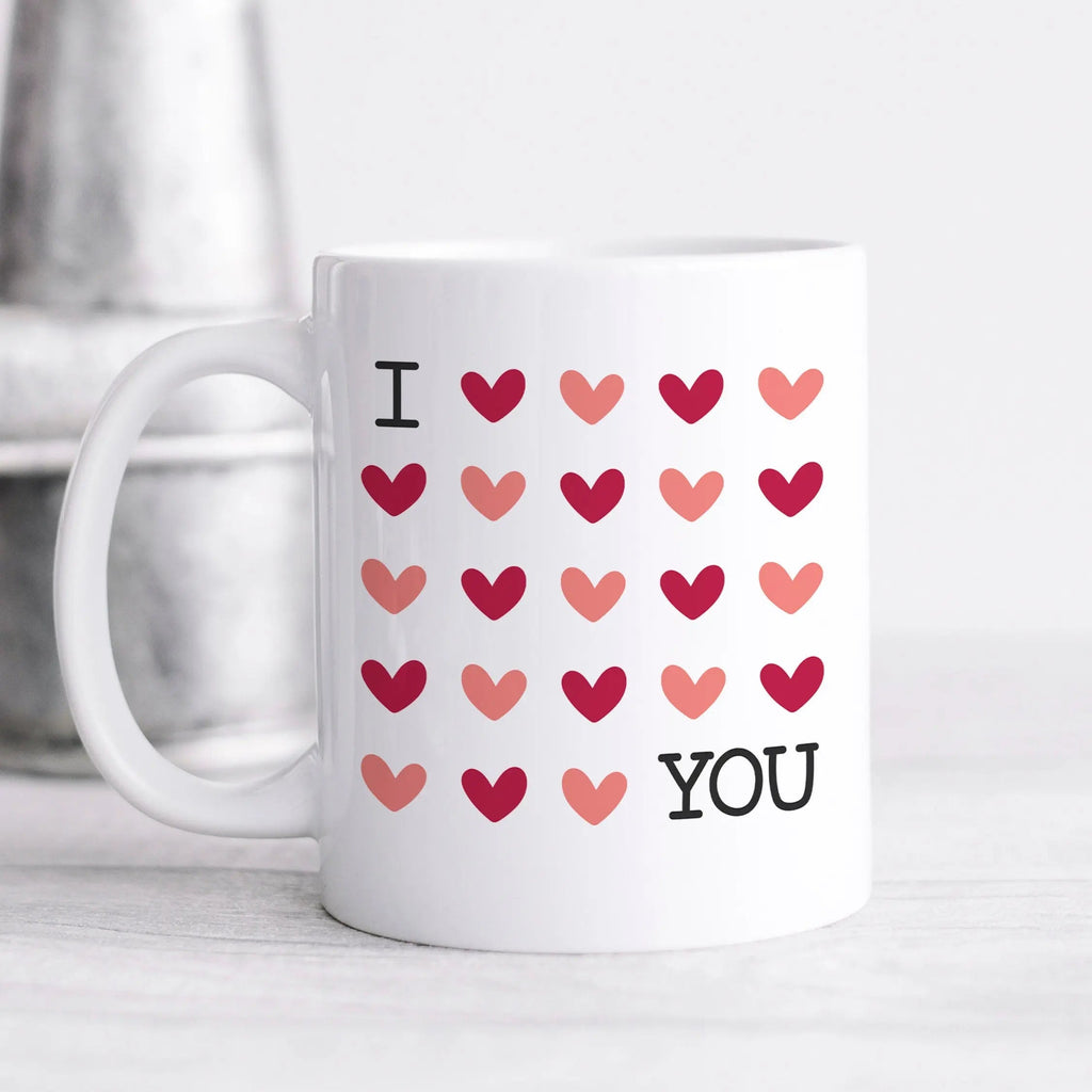 Valentines Mug - I love You Coffee Mug - Heart Mug - valentines gift for wife - valentines day gifts for her - Gift for girlfriend
