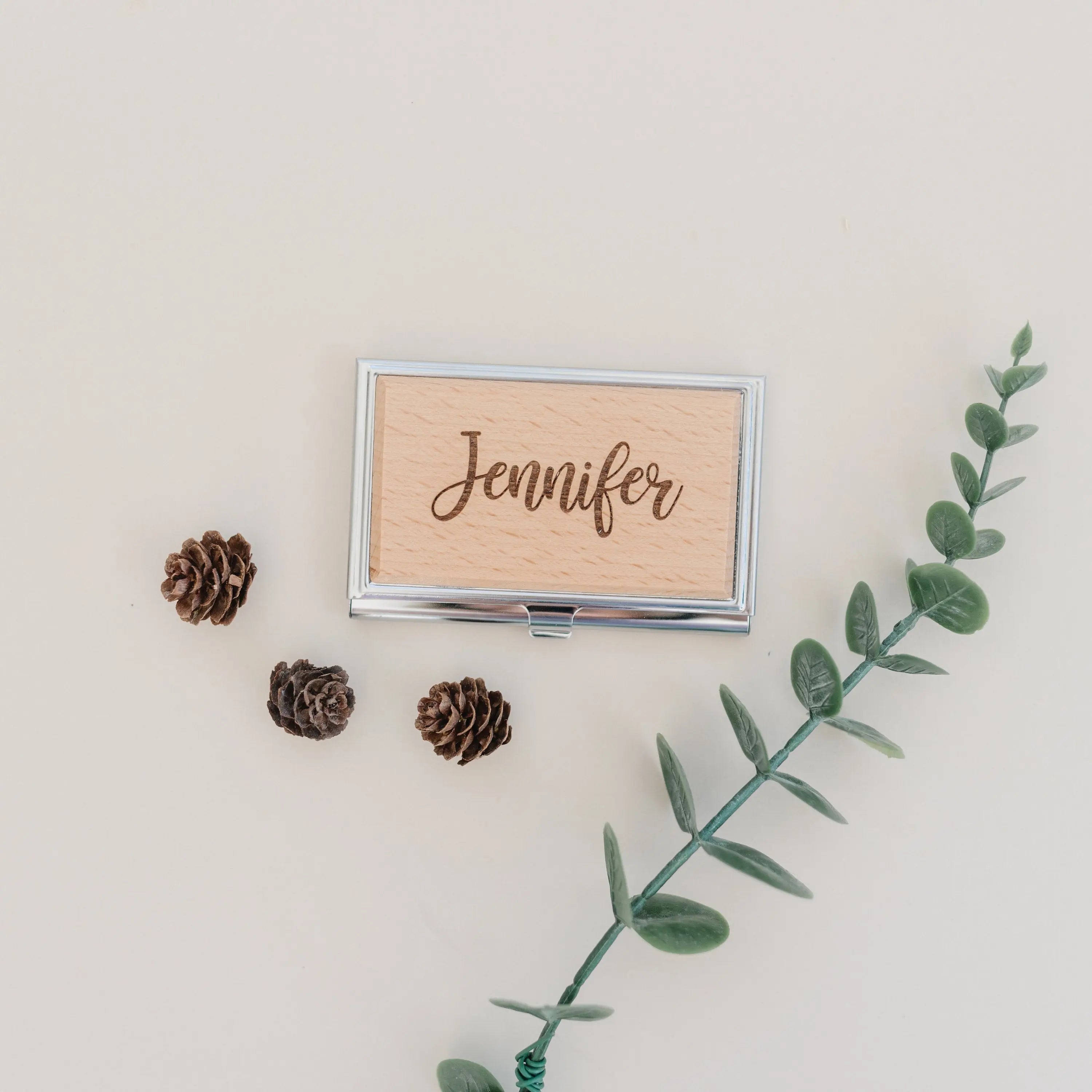 Personalized Business Card Holder - personalized gift -  wood credit card holder - business card case - small business owner