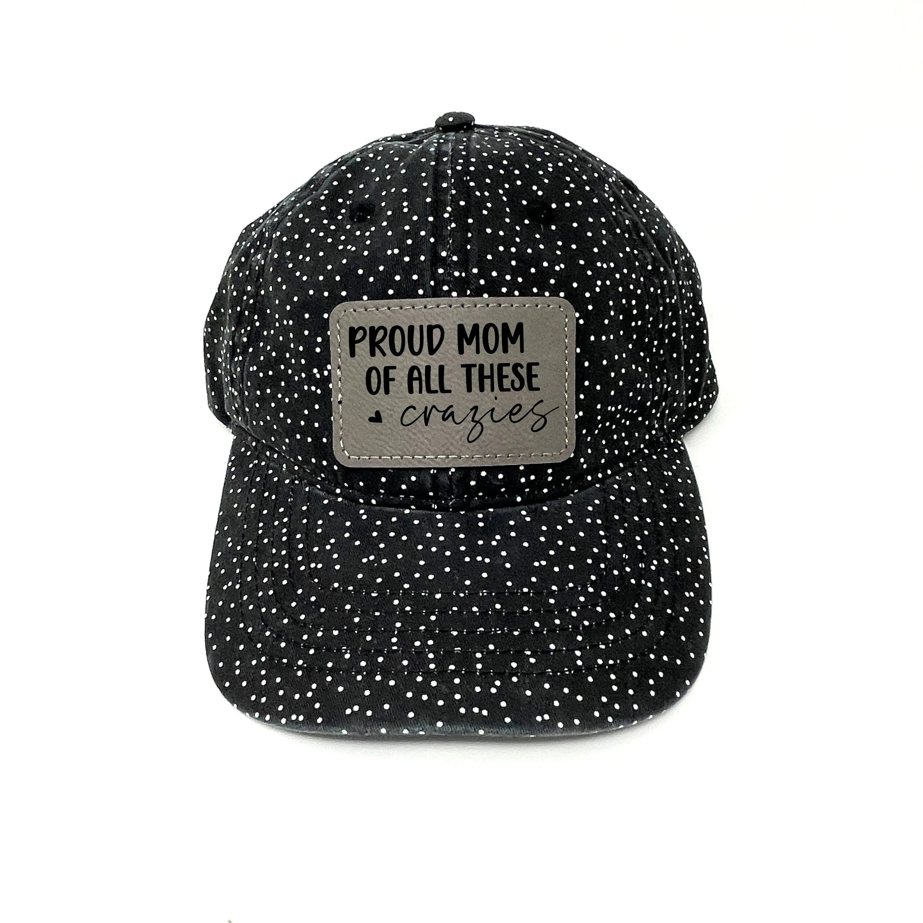 Mom Hat -  leather patch hat - Leopard Pattern trucker baseball cap - ponytail hats for women - Gift for Mom - mama hat