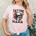 Tattoo Mama Shirt with Skull & Flowers - Soft Pink Tee for Tattoo Lovers - Unisex Size Options