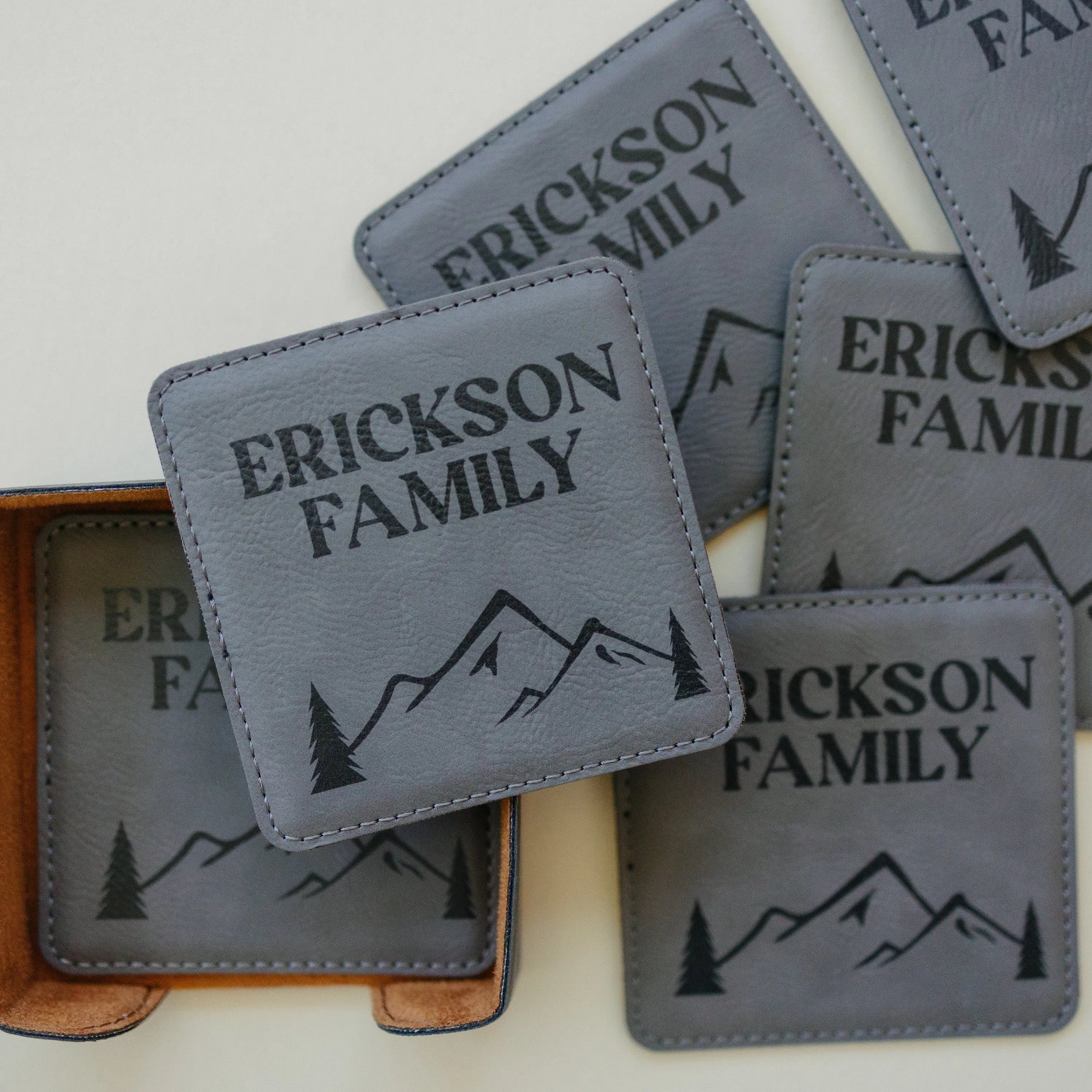 Wedding Gift | Custom Coaster Set | Bridal Shower Gift | Personalized Wedding Gift For Couple | Housewarming Gift | Set Of 6