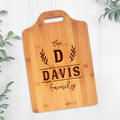 Personalized XL Bamboo Cutting Board with Handle, Unique Kitchen Gift for Couples, Engraved Design