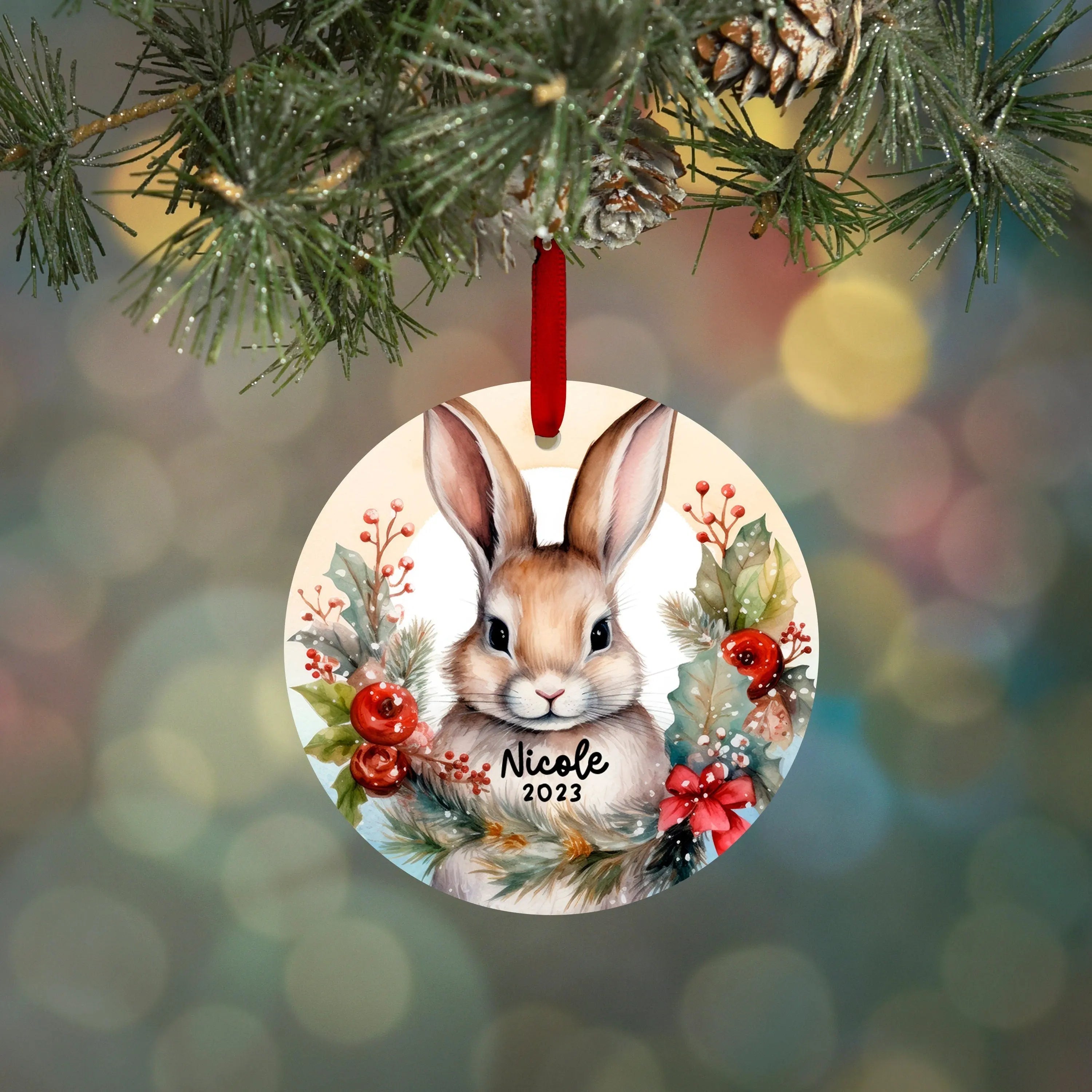 Personalized Bunny Ornament – Custom Christmas Tree Decoration | Joyful Moose