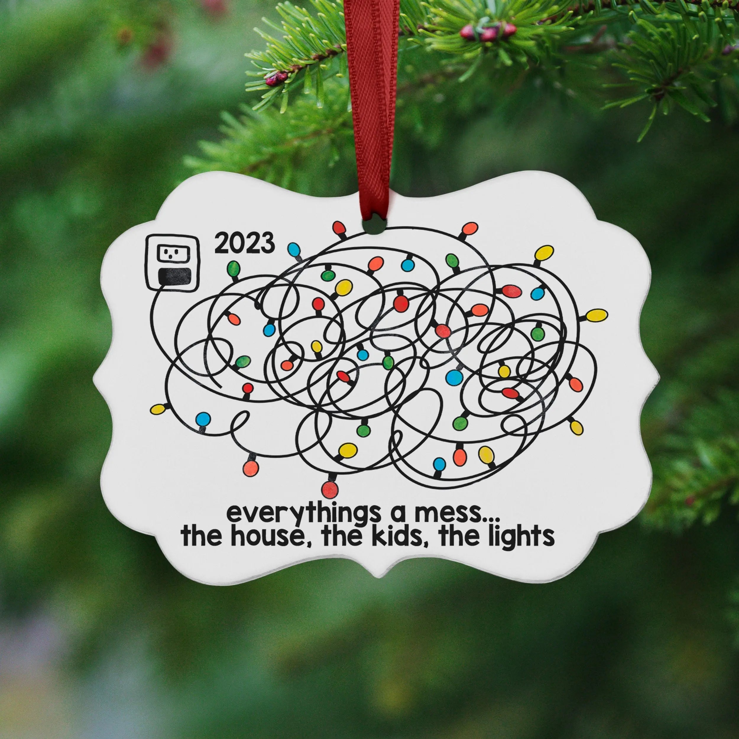 funny christmas ornament 2023, Christmas Gift for Mom, single mom ornament, 2023 ornament funny