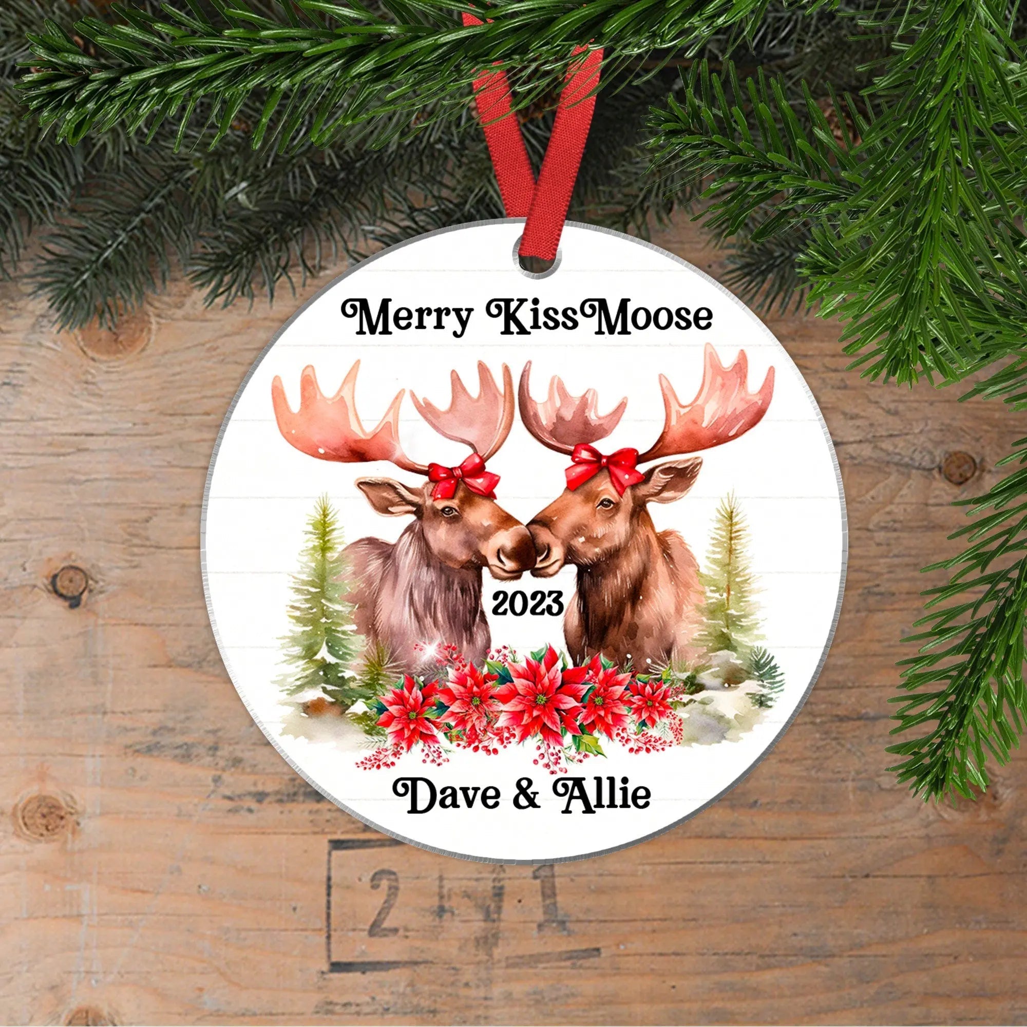 Moose Christmas Ornament, ornaments Christmas Personalized Gifts, Moose Gifts funny ornament, Couples Ornament