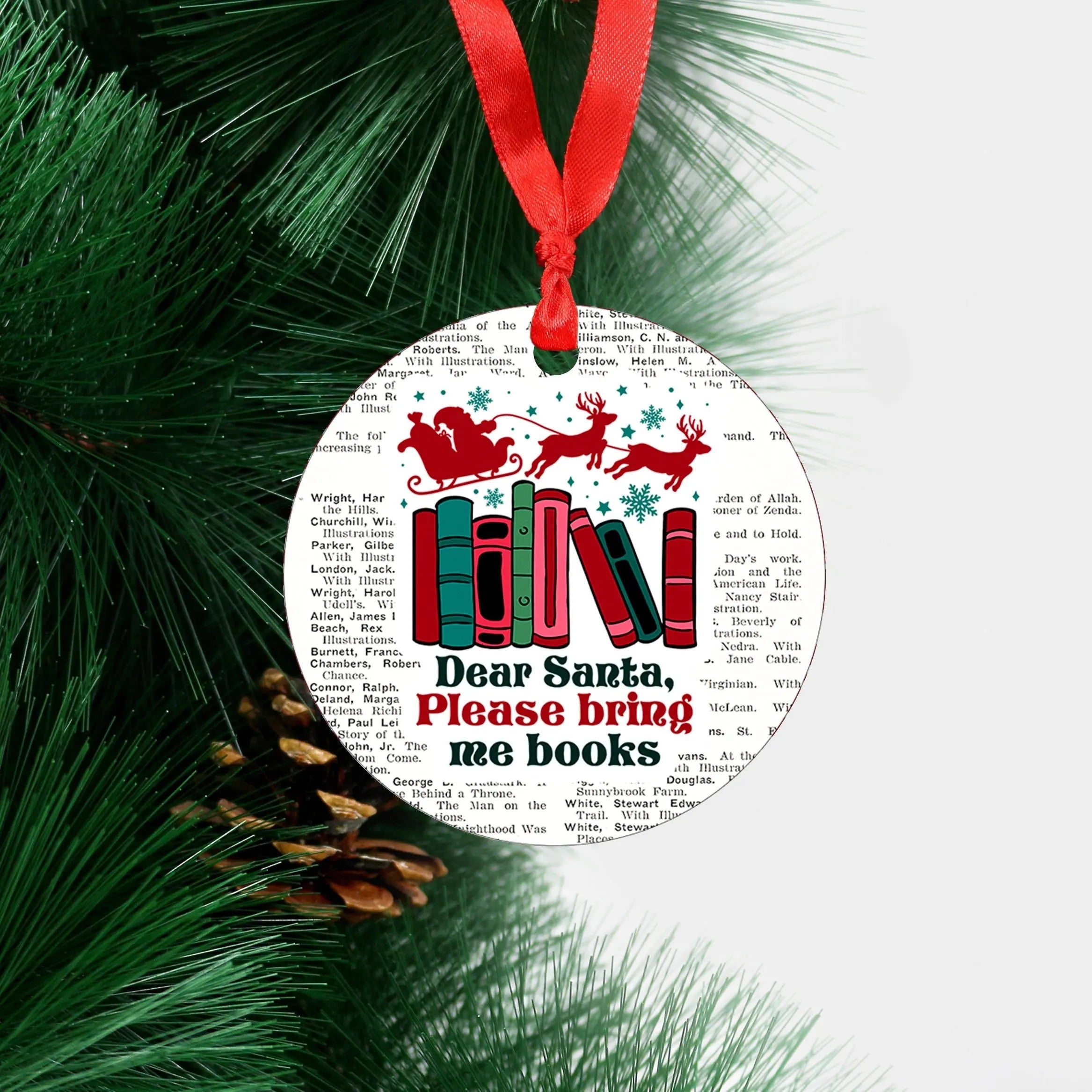 Book Ornament, book lover for her, christmas gift for book club, book nerd gifts, book worm gifts, tree ornament, library ornament
